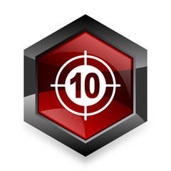target red hexagon 3d modern design icon on white background
