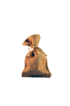 Jute bag with 'pepernoten' for Dutch 'sinterklaas' celebration