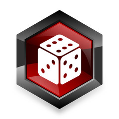 game red hexagon 3d modern design icon on white background