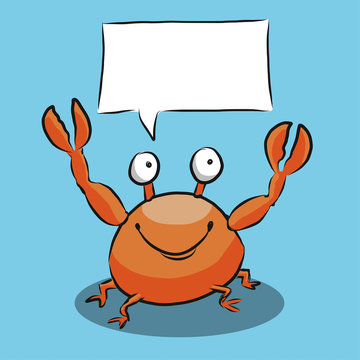 Cartoon Crab Speech Bubble
