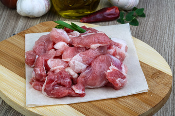 Diced pork meat