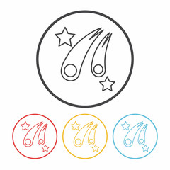 Space meteoric stone line icon
