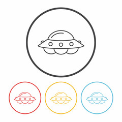 Space UFO line icon