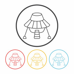 Space UFO line icon