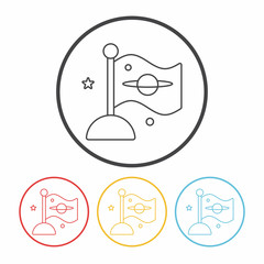 Space planet line icon