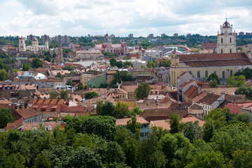 Obraz premium View from the Castle Hill in old Vilnius, Lithuania