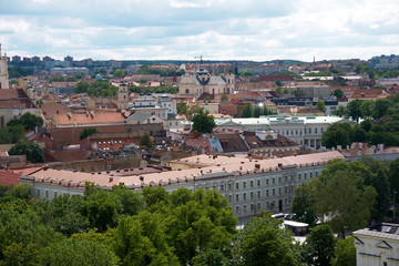 Fototapeta na wymiar View from the Castle Hill in old Vilnius, Lithuania