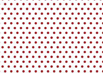 red polka dot on white background