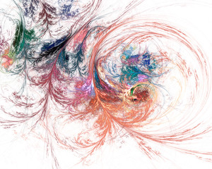 Fototapeta premium Abstract fractal design. Colorful frozen forms on white.
