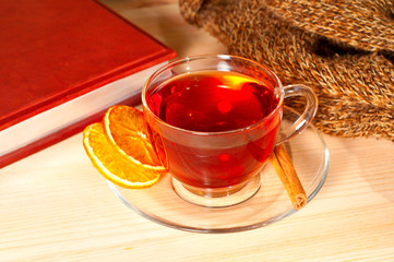 Black tea in  glass cup