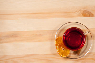 Black tea in  glass cup
