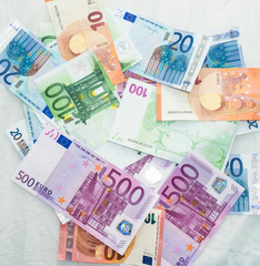 euro bills  euro banknotes money. European Union Currency