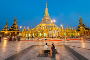 Shwedagon Pagoda is the most sacred Buddhist pagoda for the Burmese, in Yangon, Myanmar.