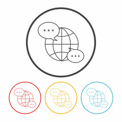 global internet line icon