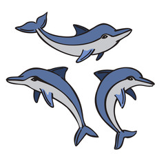 vector dolphin set © bioraven