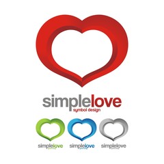 Simple Love Heart Creative Logo Symbol Design