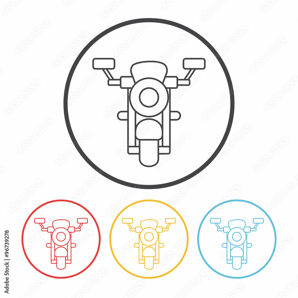 Sticker mortocycle line icon