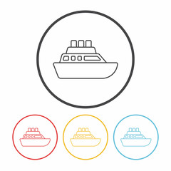 ship boat line icon