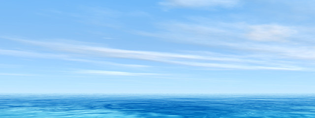 Obraz premium Conceptual sea or ocean water waves and sky cloudscape banner