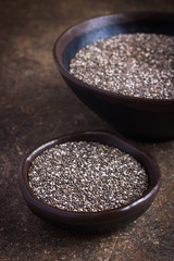 organic chia seeds in bowl