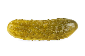 Marinated pickled cucumber isolated on white background