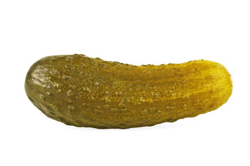 Marinated pickled cucumber isolated on white background