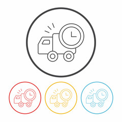 logistics truck line icon