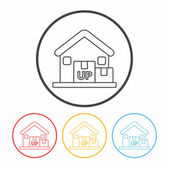 logistics freight warehouse line icon