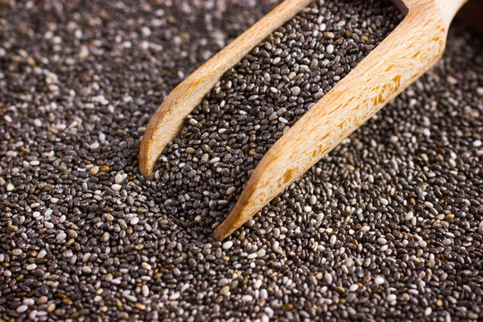 organic chia seeds in scoop