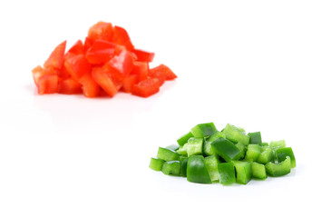 green pepper isolated on white background