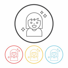beauty girl line icon
