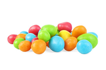 Colorful candies on a white background