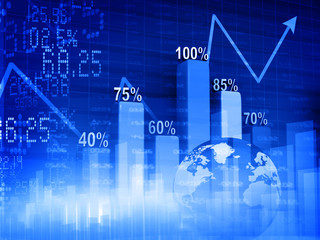 Obraz premium Stock market graphs, business chart