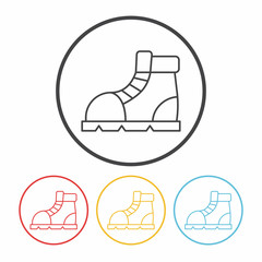 camping boot line icon