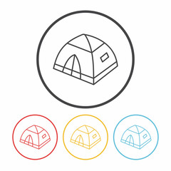 camping tent line icon