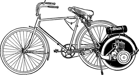 Fototapeta na wymiar Vintage drawing bicycle