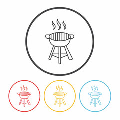BBQ oven line icon