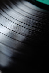 close up of vinyl LP record