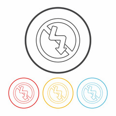 camera no flash mode line icon