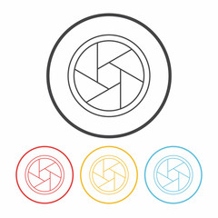 camera lens line icon