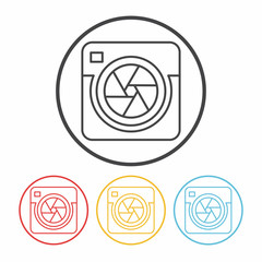 camera lens line icon