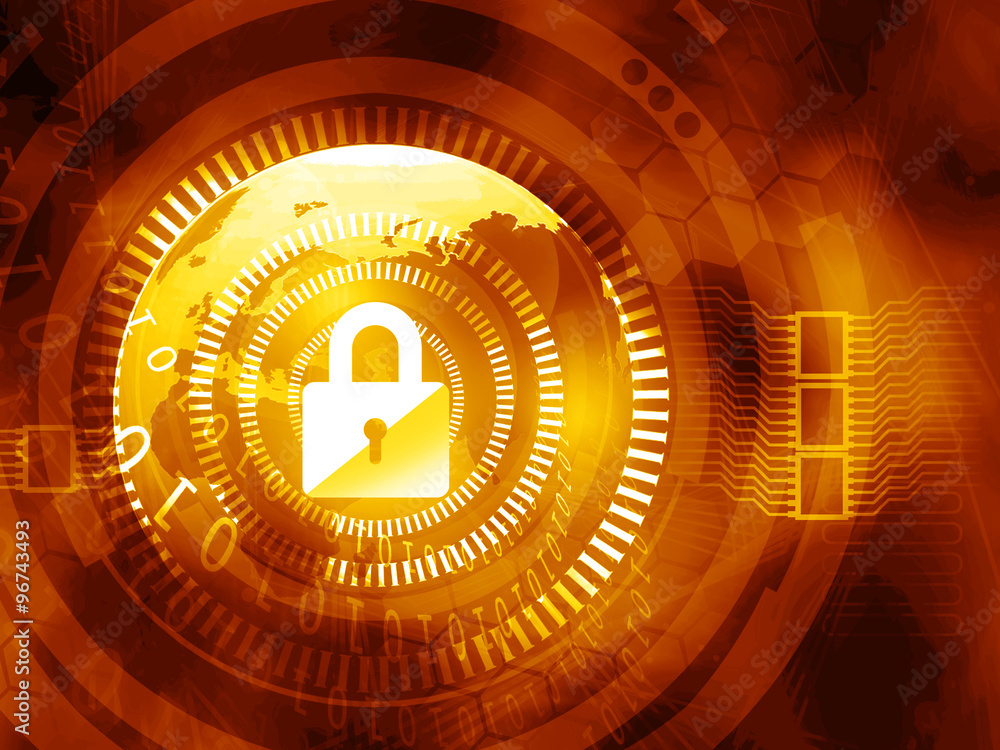 Poster digital background of internet security .