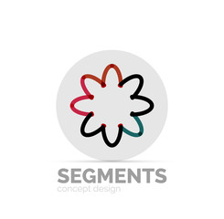 Abstract geometric linear hipster floral icon, frame design, flat style