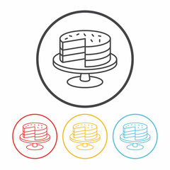 dessert cake line icon