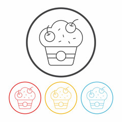 dessert cake line icon