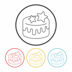 dessert cake line icon
