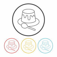pudding jelly line icon