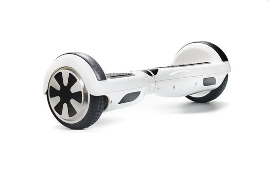 Dual Wheel Self Balancing Electric Skateboard Smart Scooter on White Background