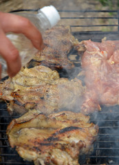 Chicken on a grill