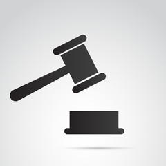 Judge hammer vector icon.